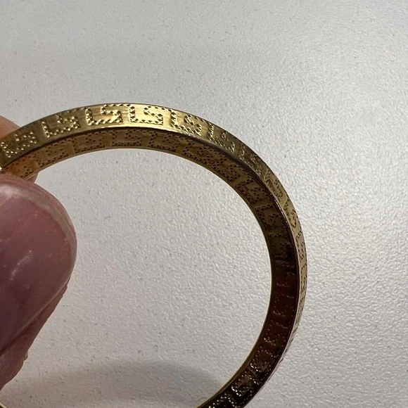 JTV MODA AL MASSIMO(R) 18K YELLOW
GOLD OVER BRONZE GREEK KEY
TUBE HOOP EARRINGS - Picture 3 of 5